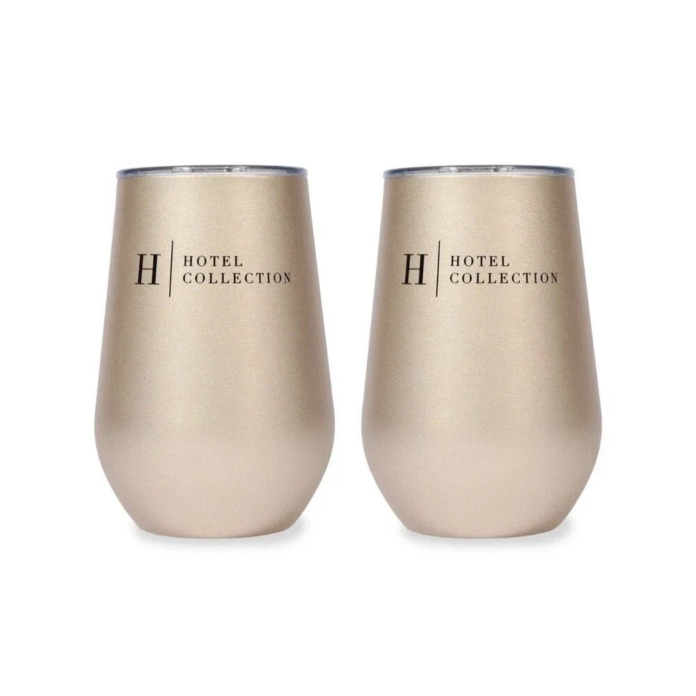 Hotel Collection Wine Chiller & 2 Tumbler Set Champagne NEW Gift Set $95.95 MSRP